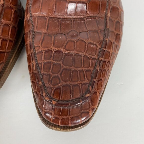 Gravati for Wilkes and Bashford Shoes Mens 9 M Brown Crocodile Wilson Dean Italy - Picture 8 of 16